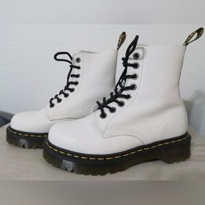 Dr. Martens White and Black Lace Up Boots